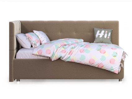 Кровать Nuvola Sabina угловая Velutto 22 120х200