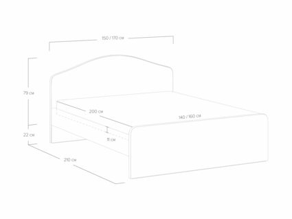 Кровать Сонум Emma Кашемир голубой 90х200