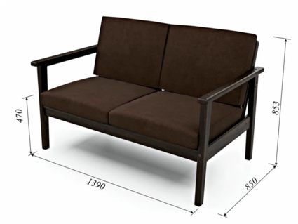 Диван Арско Лориан Мини двухместный коричневый