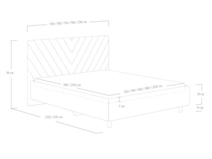 Кровать Сонум Vivien Марсель светло-серый (с подъемным механизмом) 80х200