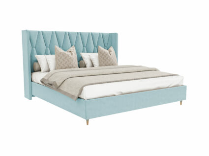 Кровать Beautyson Rebecca велюр Formula 692 голубой (с подъемным механизмом) 120х190