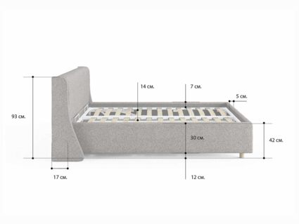 Кровать Сонум Barcelona Кашемир Горчичный (с подъемным механизмом) 160х200