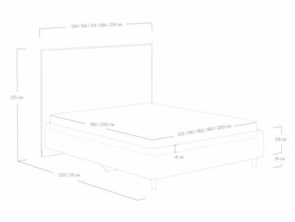 Кровать Сонум Eveline Рогожка Графит