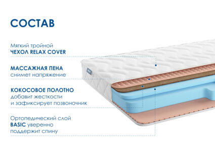 Матрас Димакс Relmas Cocos Roll 16 32