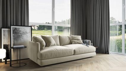 Диван Фиеста Мебель Ибица велюр Vivaldi 04 кремовый Длина 215 см