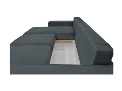 Диван Фиеста Мебель Монако с оттоманкой велюр Vivaldi 30 голубой Длина 247 см