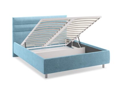 Кровать Сонум Linda Рогожка Голубой (с подъемным механизмом) 80х190