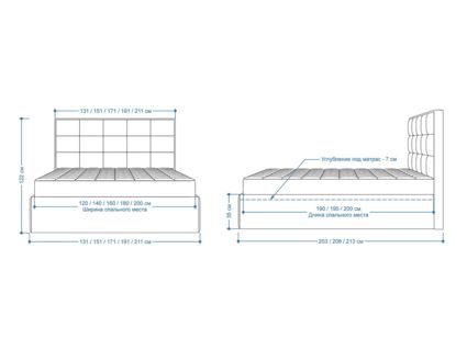 Кровать Lonax Адель велюр Dolly-13 (с основанием) 140х195