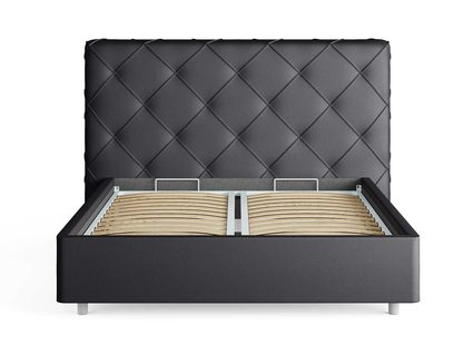 Кровать Сонум Manhattan Экокожа Коричневый (с основанием) 80х200