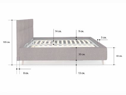Кровать Сонум Bella Рогожка Льняная 180х190
