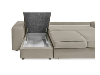 Диван Фиеста Мебель Монако с оттоманкой велюр Vivaldi 30 голубой Длина 247 см