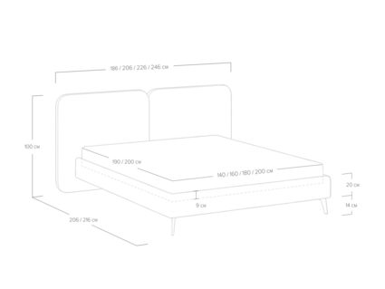 Кровать Сонум Brooklyn Рогожка Зелёный 200х200