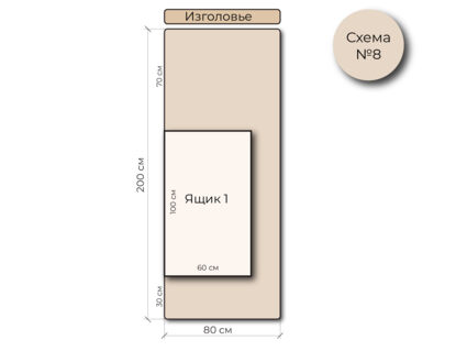 Кровать Mr.Mattress Site Box экокожа Brown 140х195