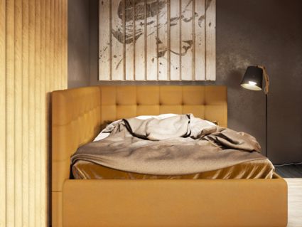 Кровать Nuvola Sabina угловая Velutto 26 (с подъемным механизмом) 140х200