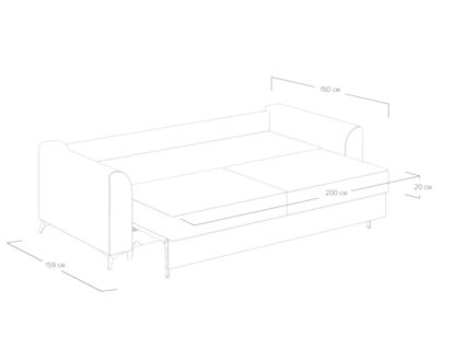 Диван Сонум Dario Тедди мятный Длина 240 см