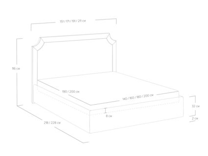 Кровать Сонум Eliot Рогожка Деним 180х190