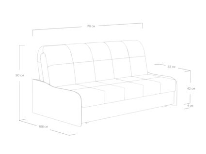 Диван Сонум Glen Рогожка деним Длина 170 см