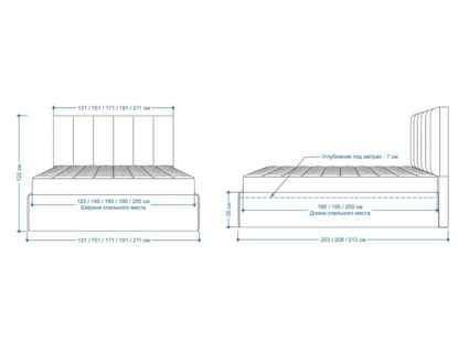 Кровать Lonax Милана велюр Dolly-13 (с подъемным механизмом) 160х195